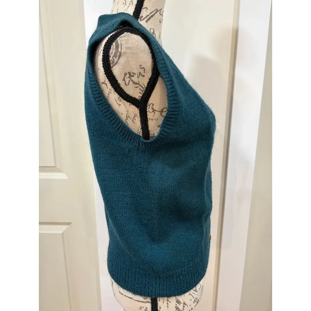 Vintage 90s Mohair Wool Vest by Russ Petites Size Medium Petite